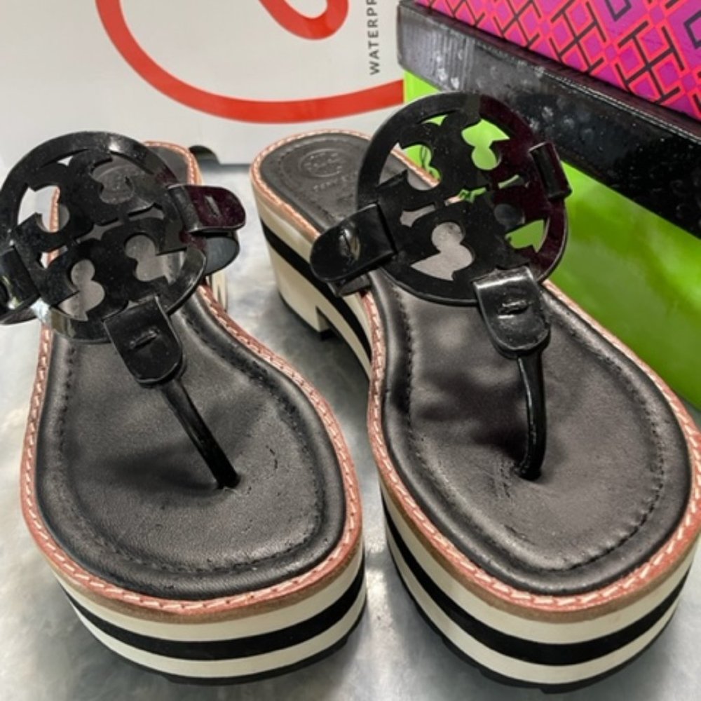 Tory Burch black and white sandal